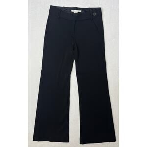 Diane Von Furstenberg Black Wool/Silk Lining Flare Pants Work City Preppy sz 4